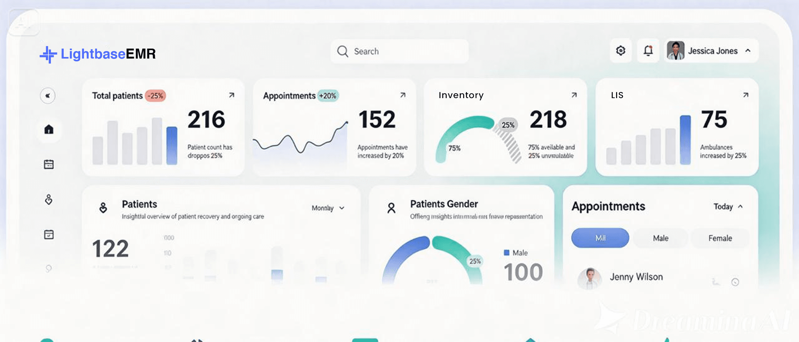 Lightbase EMR dashboard preview